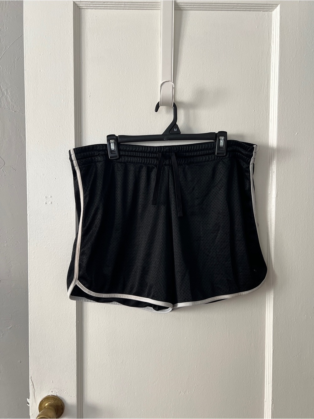 Danskin Black Athletic Mesh Shorts with White Trim